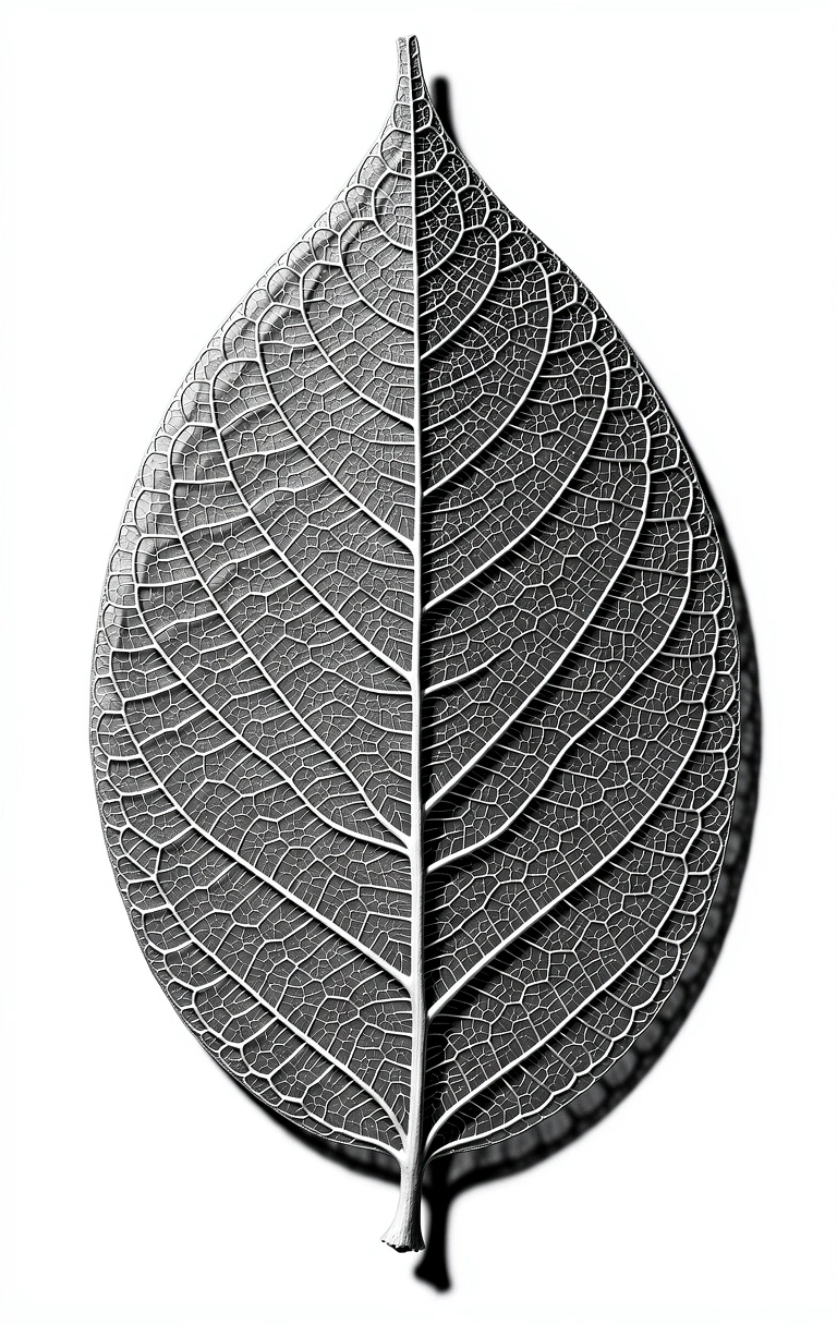 Botanical leaf structure visualization